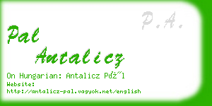 pal antalicz business card